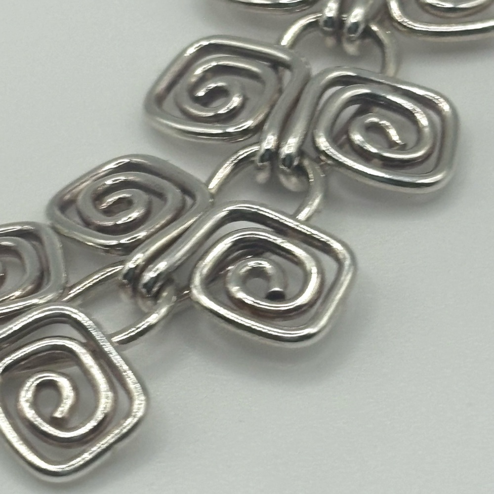 Vintage ClI Mexico 925 Geometric Link Necklace Set - Picture 4 of 8